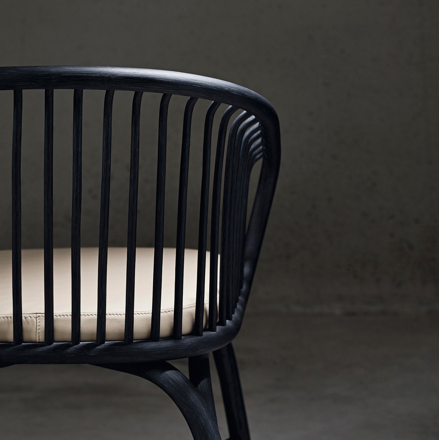 chairs - huma dining armchair with rattan legs