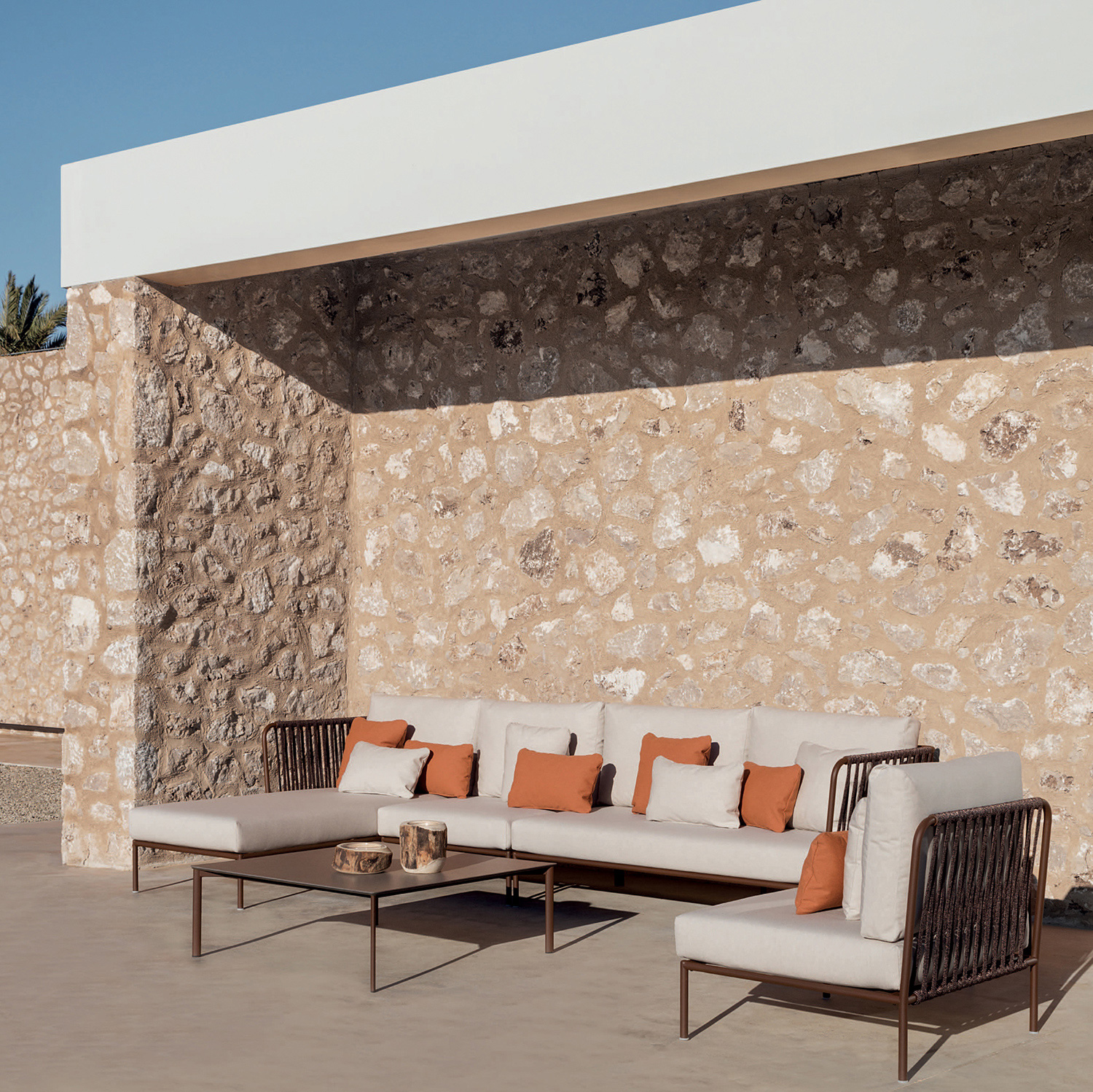 outdoor kollektion - sofas - rechtes modul mit polyesterseil nido