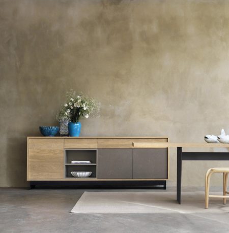 indoor collection - solid wood drawers, modules and shelfs - basic 3-door sideboard