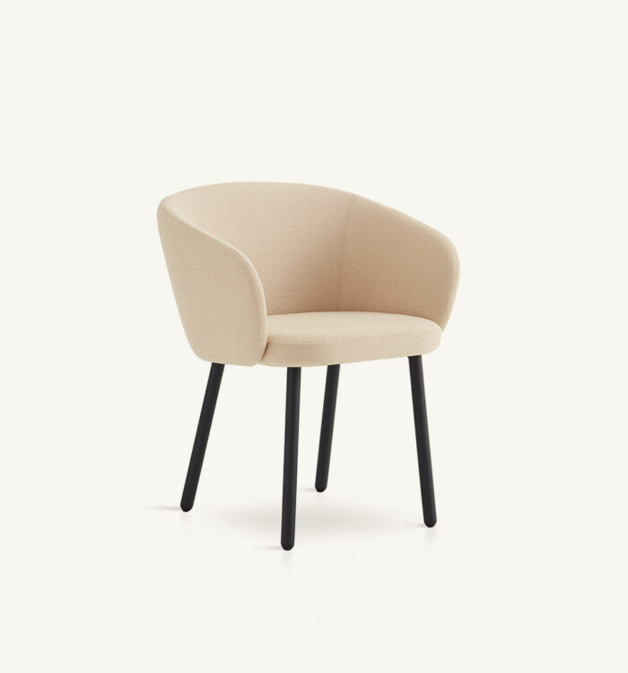 Huma upholstered dining armchair with metal legs