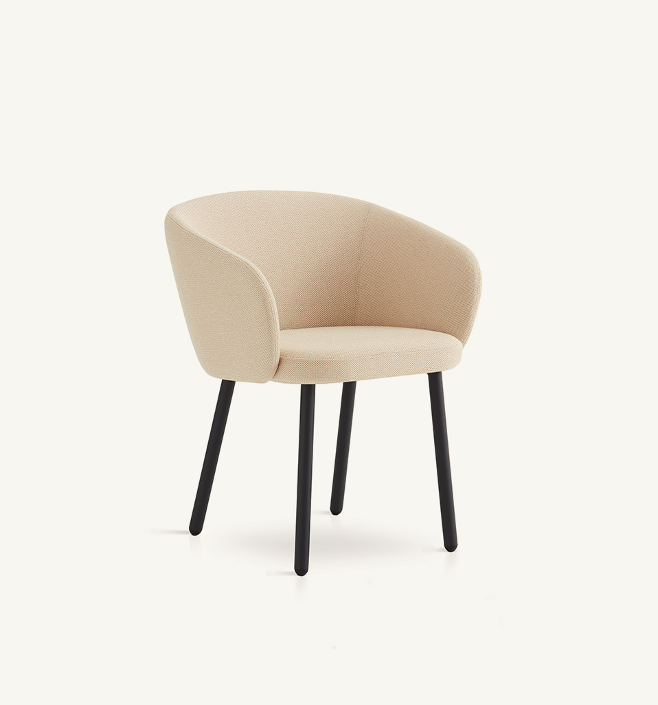 huma upholstered dining armchair with metal legs