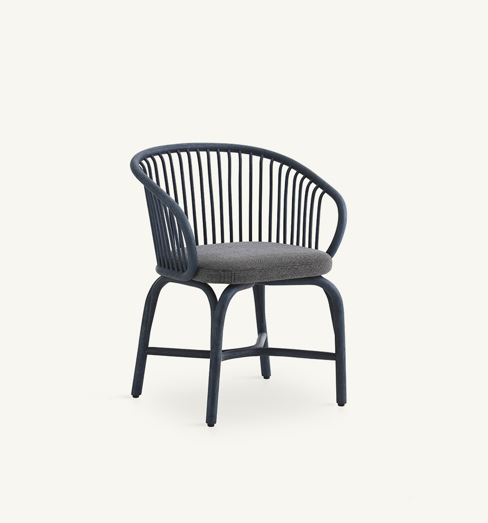 huma dining armchair with rattan legs