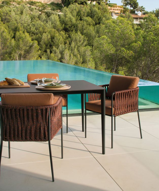 muebles de exterior - sillas - sillón comedor tejido nido