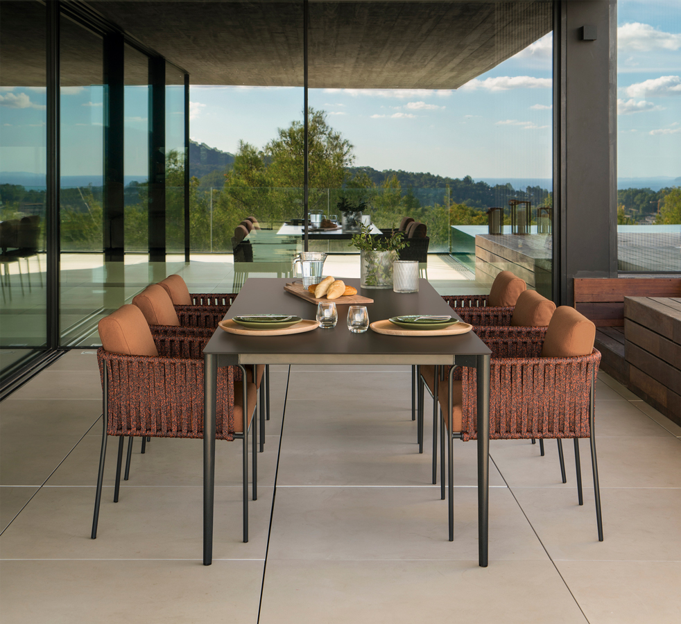 outdoor collection - high quality luxury outdoor and garden dining table - nude rectangular dining table