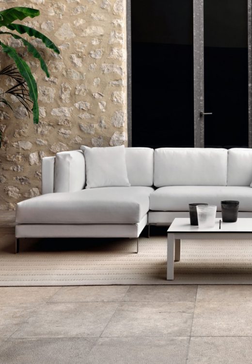 outdoor kollektion - hochwertige luxus-sofas für außenbereich und garten - linke sonnenliege slim