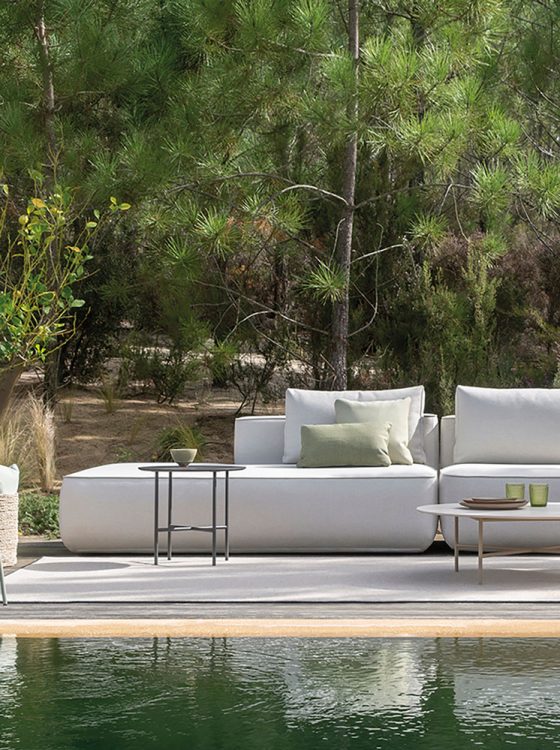 outdoor kollektion - hochwertige luxus-sofas für außenbereich und garten - linkes inselelement plump