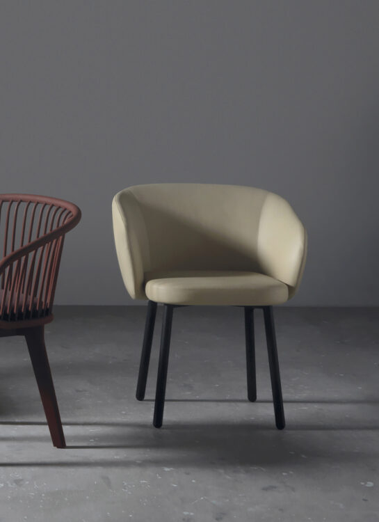 meuble d'intérieur - chaises - fauteuil de salle à manger tapissé avec pieds métalliques huma