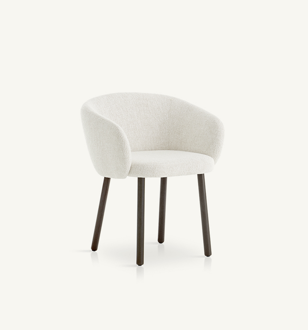 chairs - huma upholstered armchair with solid wood legs