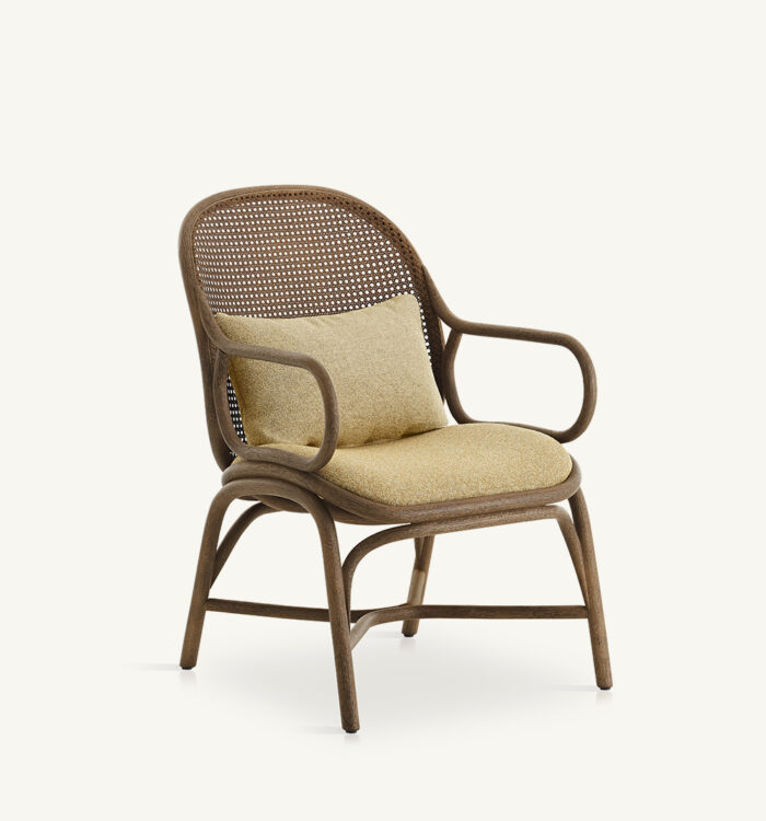 Frames upholstered low backrest armchair