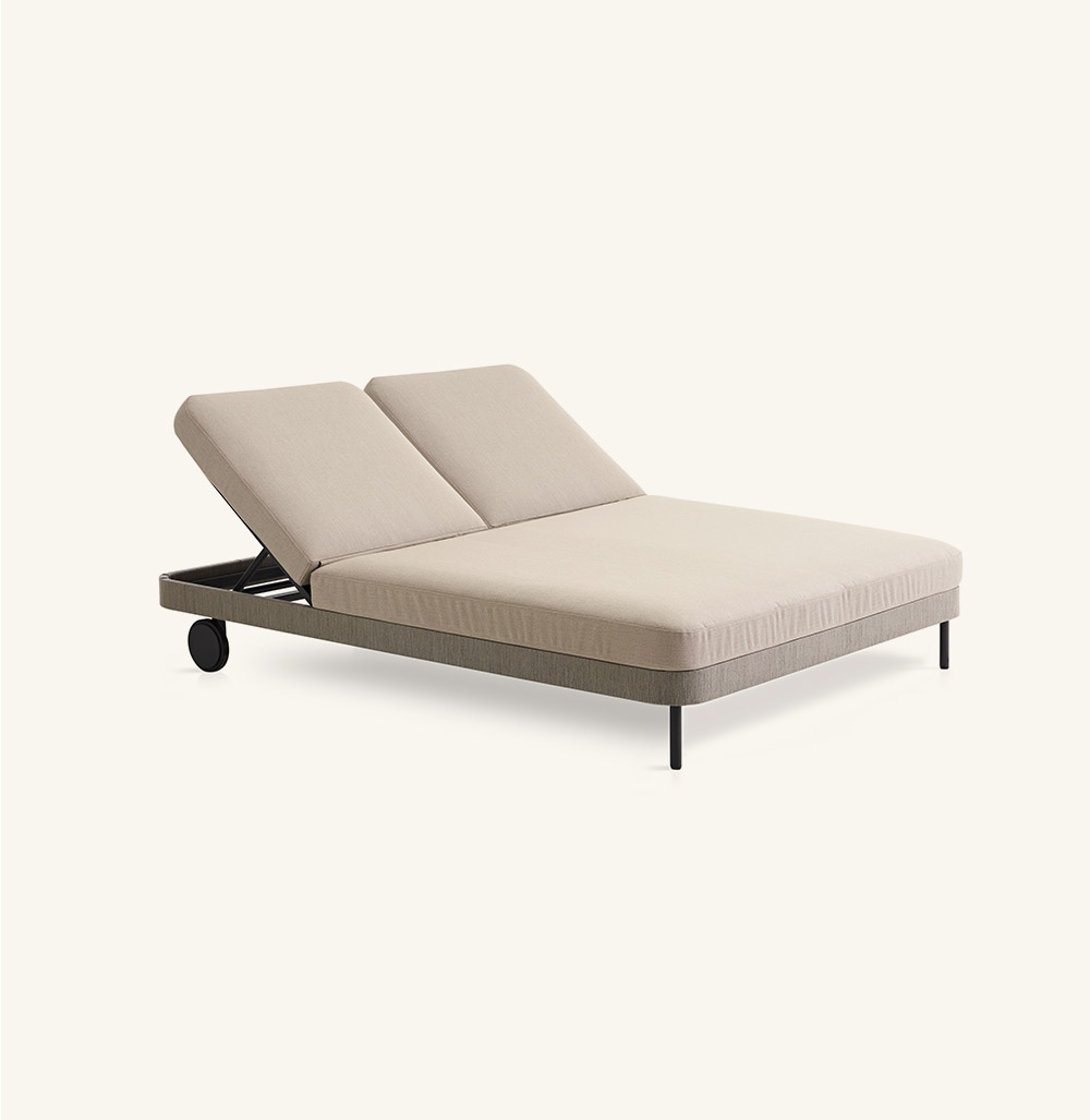 kabu double chaise longue with wheels