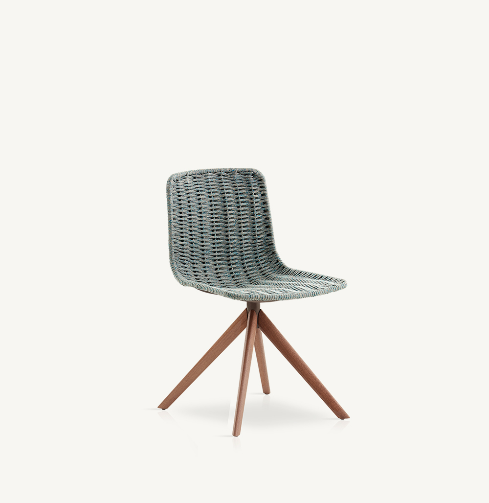 lapala chair with solid wood legs and pyramid base