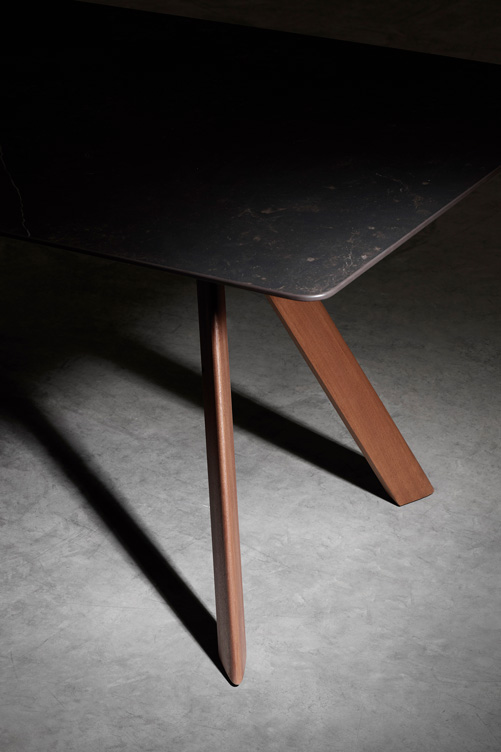muebles de exterior - mesas - mesa rectangular con patas de madera atrivm outdoor