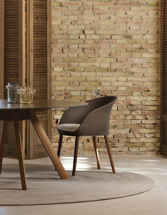 outdoor collection - outdoor collection - blum dining armchair with solid wood legs
