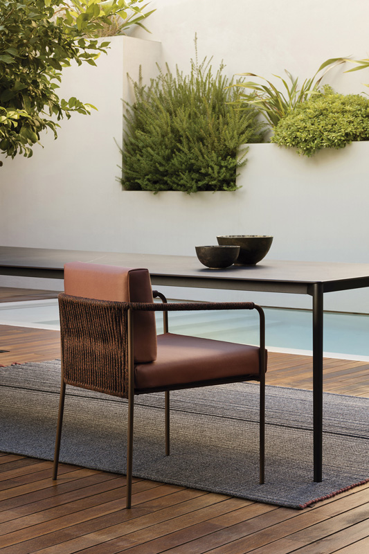 outdoor collection - chairs - nido stackable hand-woven dining armchair