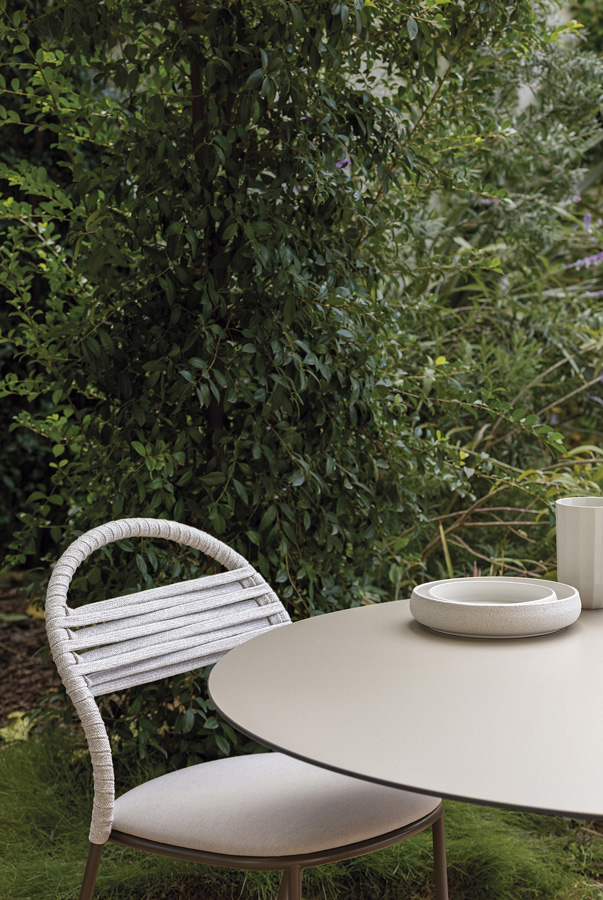 outdoor kollektion - hochwertige luxus-outdoor- und gartenstühle - stuhl mit seil petale