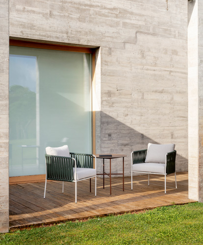 outdoor kollektion - hochwertiger luxus-esstisch für außenbereich und garten - runder tisch grada outdoor