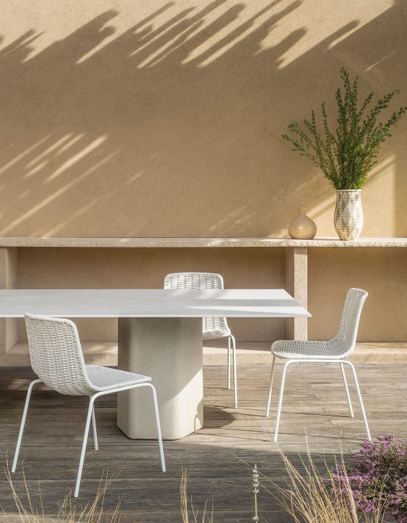 outdoor kollektion - hochwertiger luxus-esstisch für außenbereich und garten - rechteckiger tisch talo outdoor