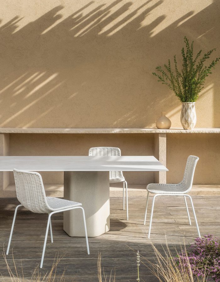 outdoor kollektion - hochwertiger luxus-esstisch für außenbereich und garten - rechteckiger tisch talo outdoor