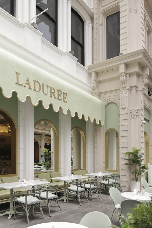 mediterranean furniture and macarons in ladurée