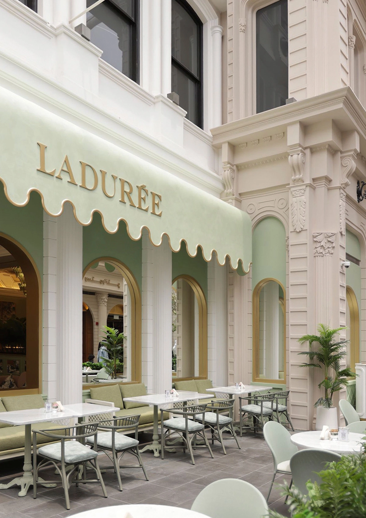 mediterranean furniture and macarons in ladurée