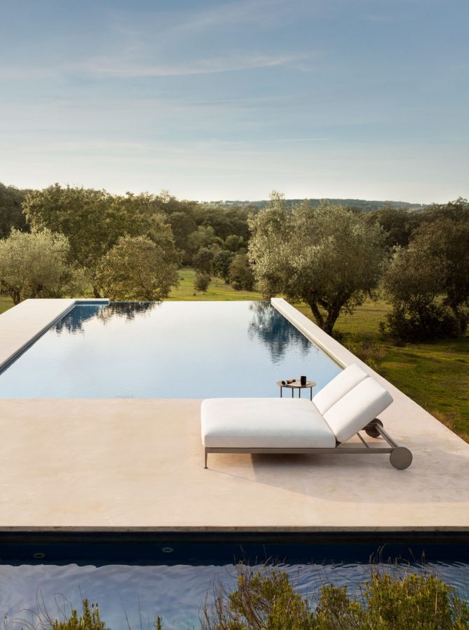 outdoor collection - outdoor design chaise longue - obi double chaise longue module with wheels