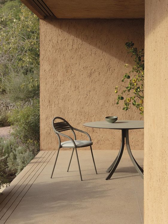 outdoor collection - outdoor collection - petale hand-woven stripe pattern dining armchair