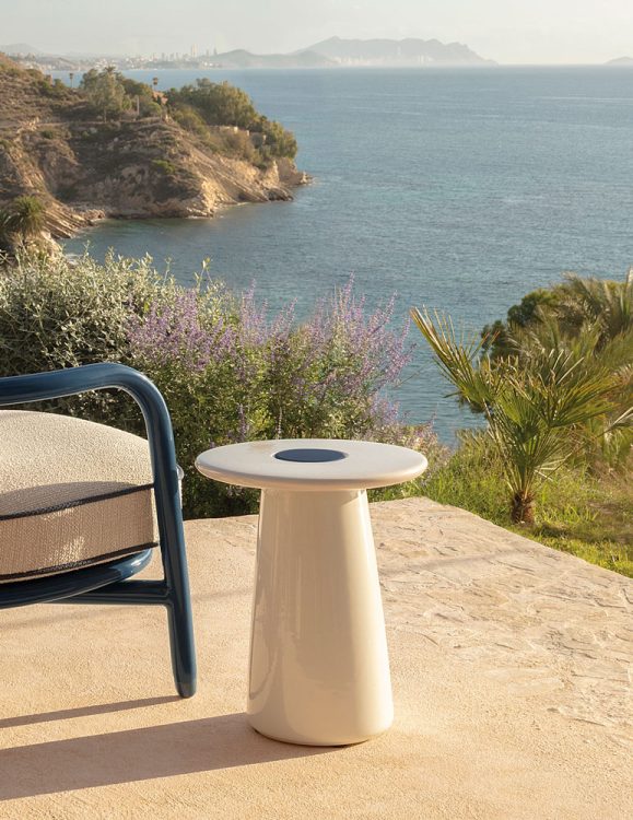 outdoor kollektion - couchtisch - keramische runder beistelltisch meridies