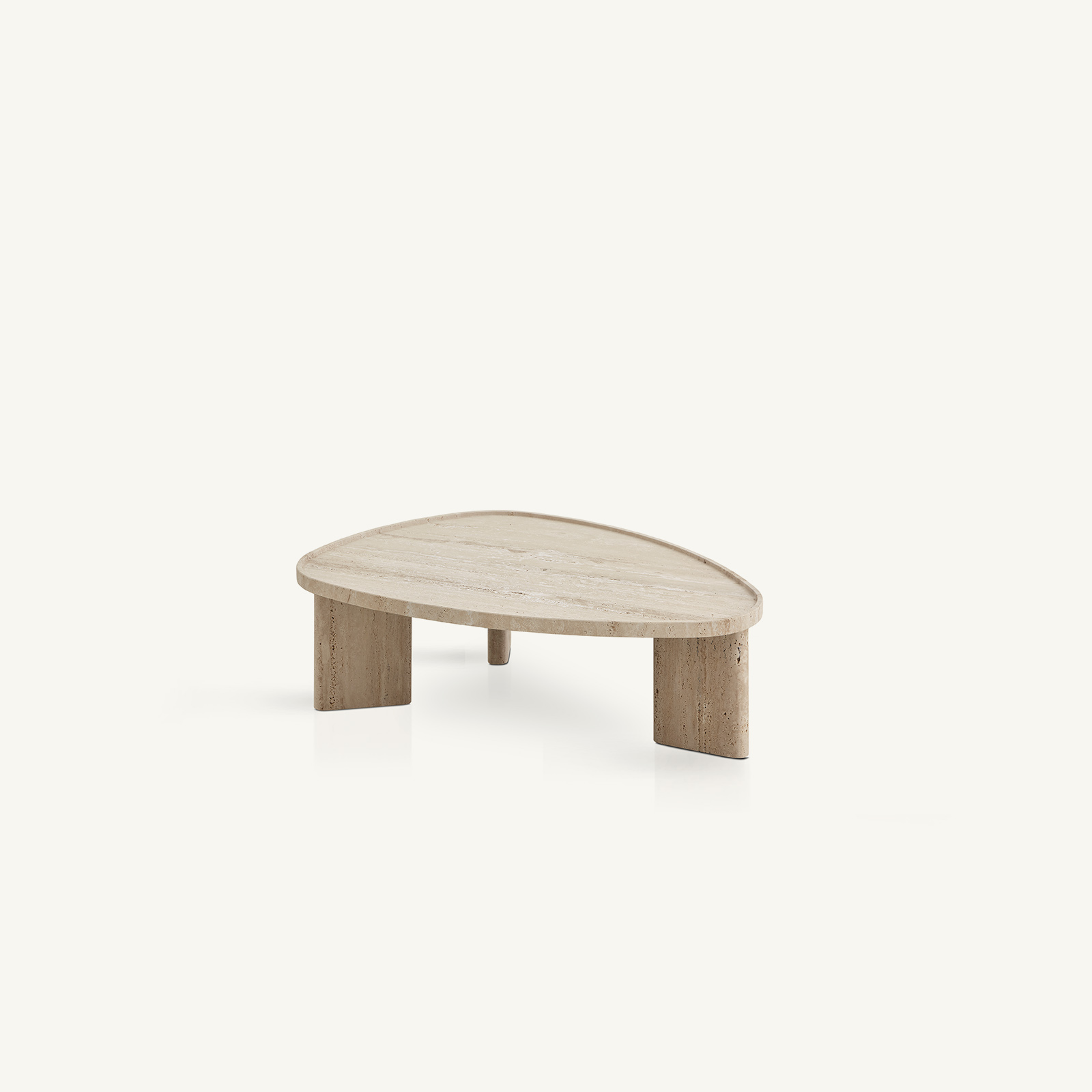 table basse triangulaire en travertin meridies