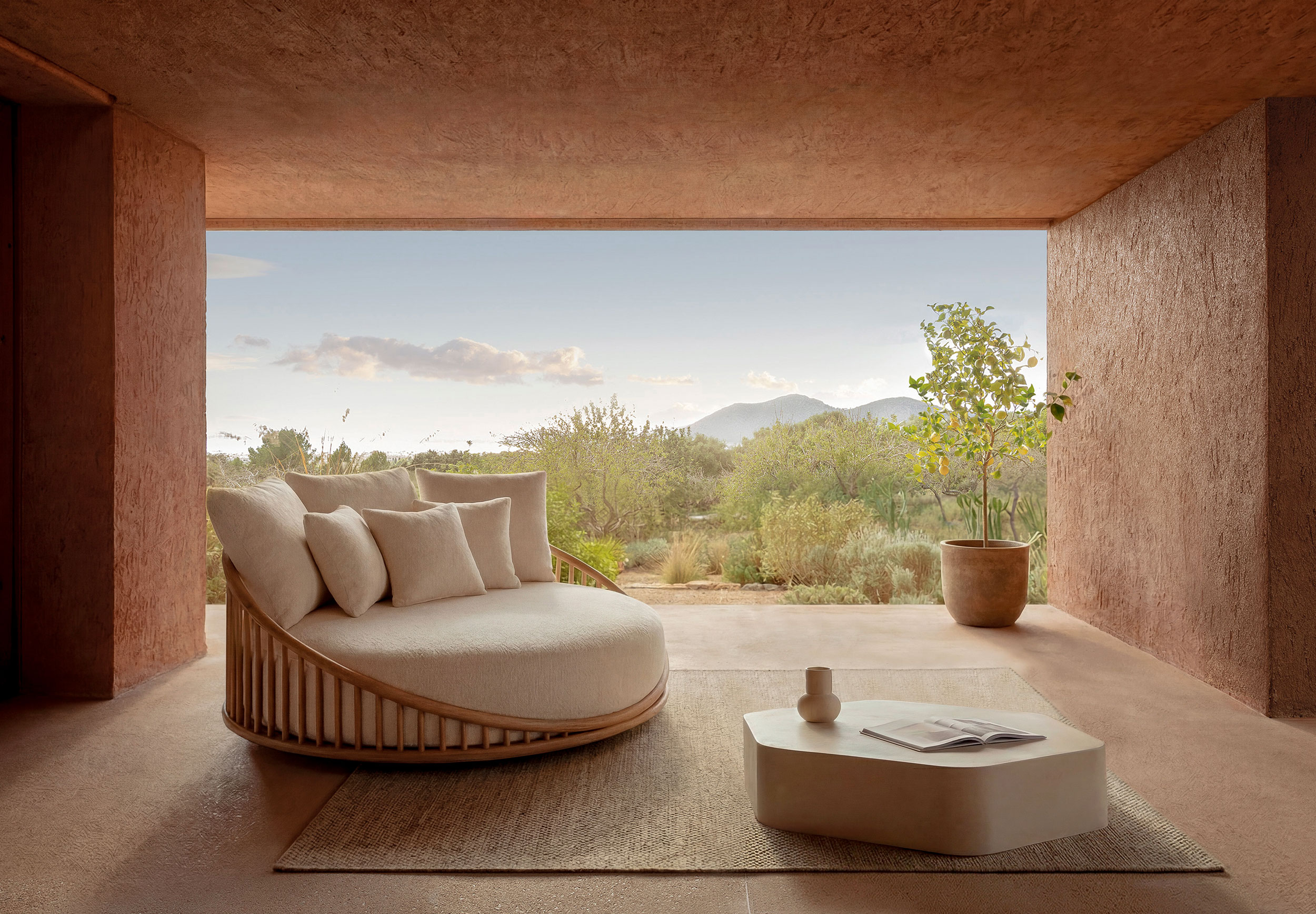 chaise longues - cask round daybed