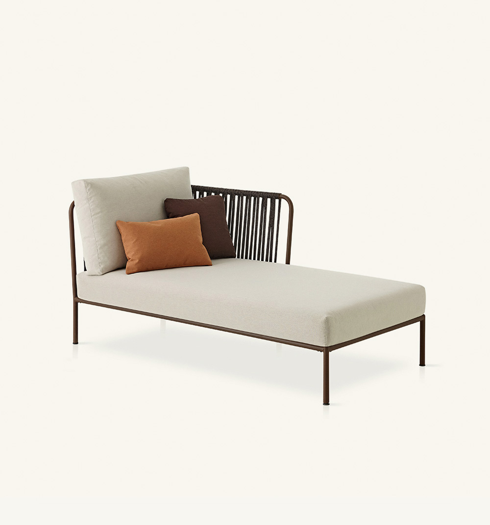 élément chaise longue droit tissé nido